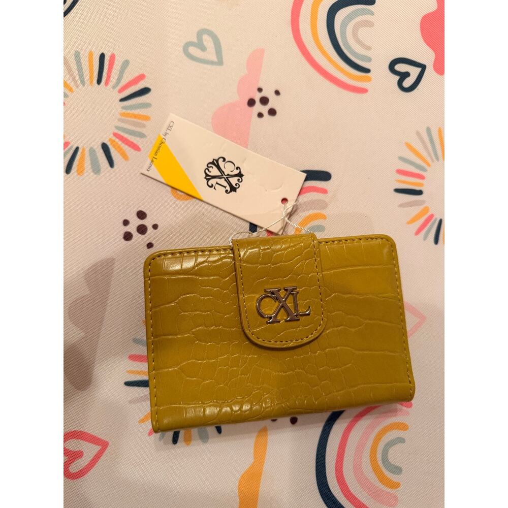 CXL by Christian Lacroix Forestis Croco Bifold Wallet Moss NWT $48